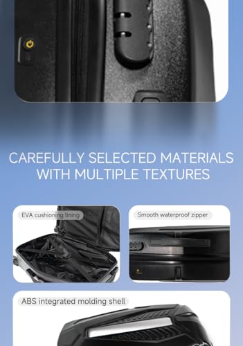 Smart LED Display Luggage 20 Inch Carry On Suitcase, Hardshell Spinner TSA Travel Suitcase with Customizable Digital Screen, Black 6