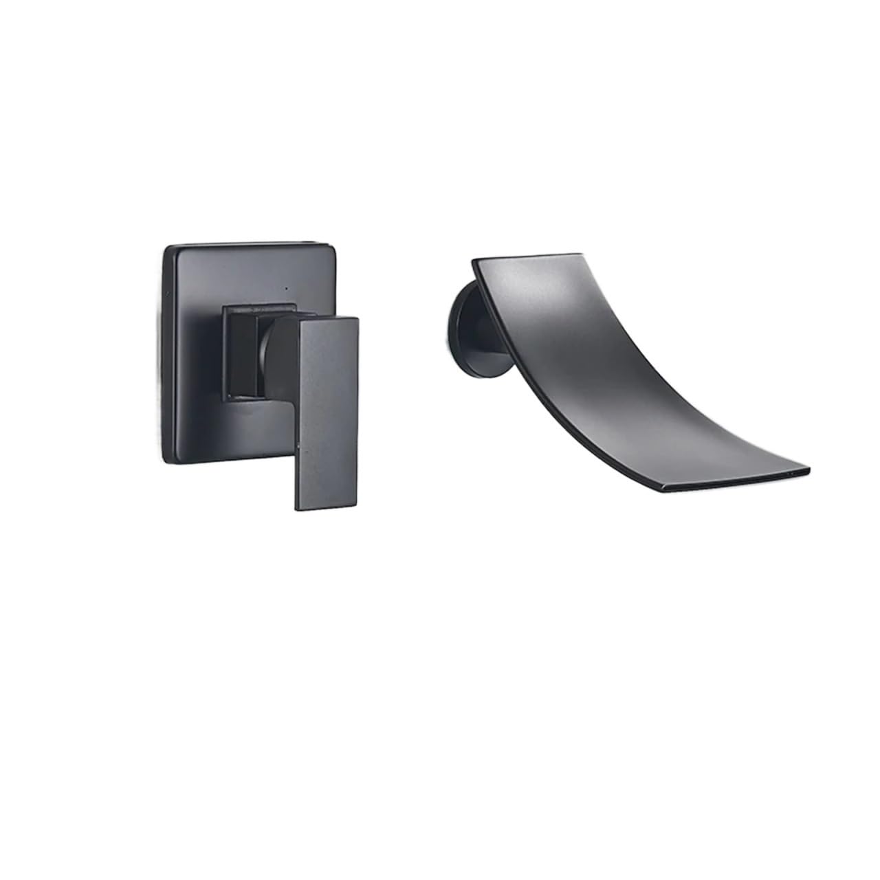 Naqzrxpml Color4 Concealed Wall-Mounted Matte Black Basin Faucet Single Handle Hot Cold Embedded Waterfall Split(Color4)
