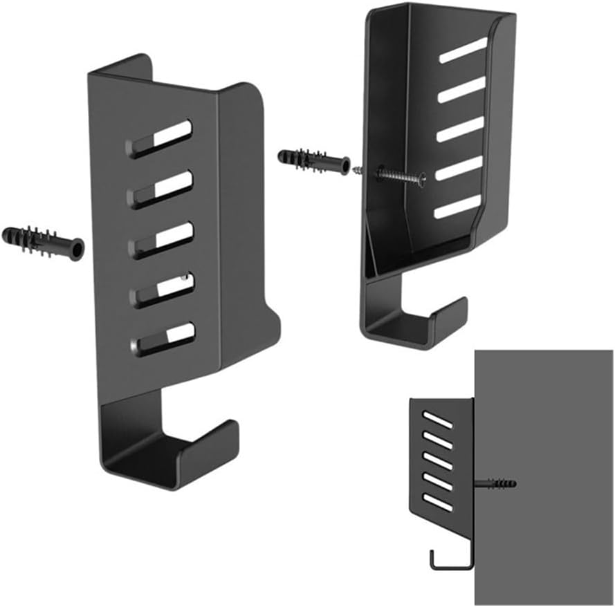 Laptop Stand Wall Laptop Mount Bracket, Under Desk Laptop Mount Holder, Space Saving, Adhesive & Screws Laptop Mount(Black)