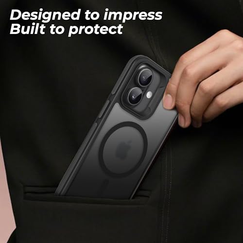 Image of A rtistque Compatible with Safe Frosted Ultra Matte Back Cover Case for iPhone 16 | Smooth Sides with Grip | Stylish Protective Design | Raised Camera Edges | Back Cover - Black