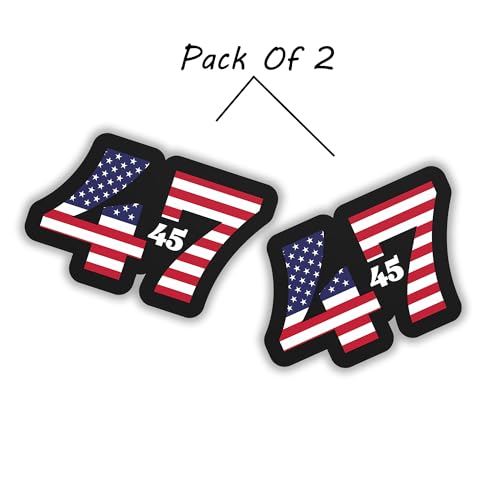 Image of Our 45 /47 President Sticker Decal - 5 Inches - for Car Truck Van Window Bumper Laptop Tablet Cup Tumbler Water Bottle and Any Smooth Surface 2-Pack