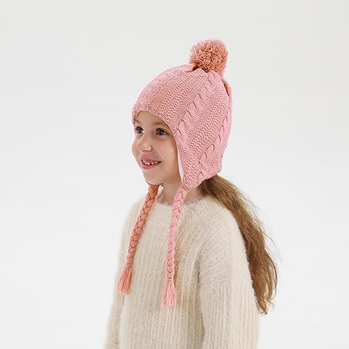 Image of Kids Winter Beanie Hat Mittens Set Warm Fleece Hat Baby Toddler Knitted Hat & Gloves for Boys, Girls