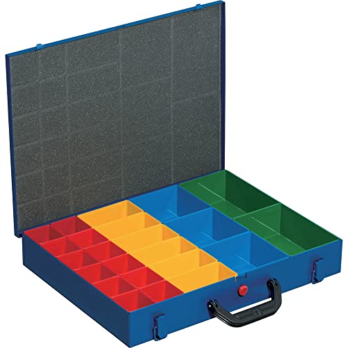 Allit - Valigetta per attrezzi, in metallo stagno, per pezzi piccoli, EuroPlus 23, con scomparti, dimensioni 44/23 x 63 cm, colore: Blu