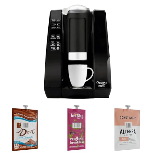 Flavia Aroma Single-Serve Coffee Brewer with Donut Shop and other hot drinks Sample Pack (Coffee Brewer + 400 Drinks)