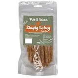 Pure & Natural Simply Turkey Meaty Sticks - Turkey Dog Treats, Low Fat & Lean Protein Dog Stick, Grain Free, Natural Dog Chews - 100g Bag