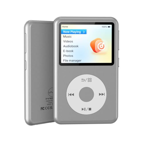 Image of Innioasis 64GB Mp3 Player with Bluetooth, Lossless DSD DAC FLAC Support, Y2 Classic Dedicated Music Player with Playlists, Nostalgia Design, Supports up to 2TB Silver