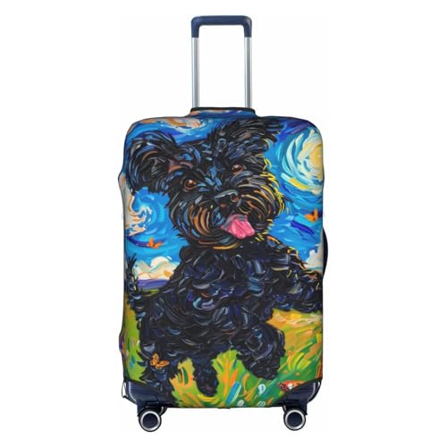 cute Black Russian Terrier Elastic Travel Luggage Cover Travel Suitcase Protective Cover