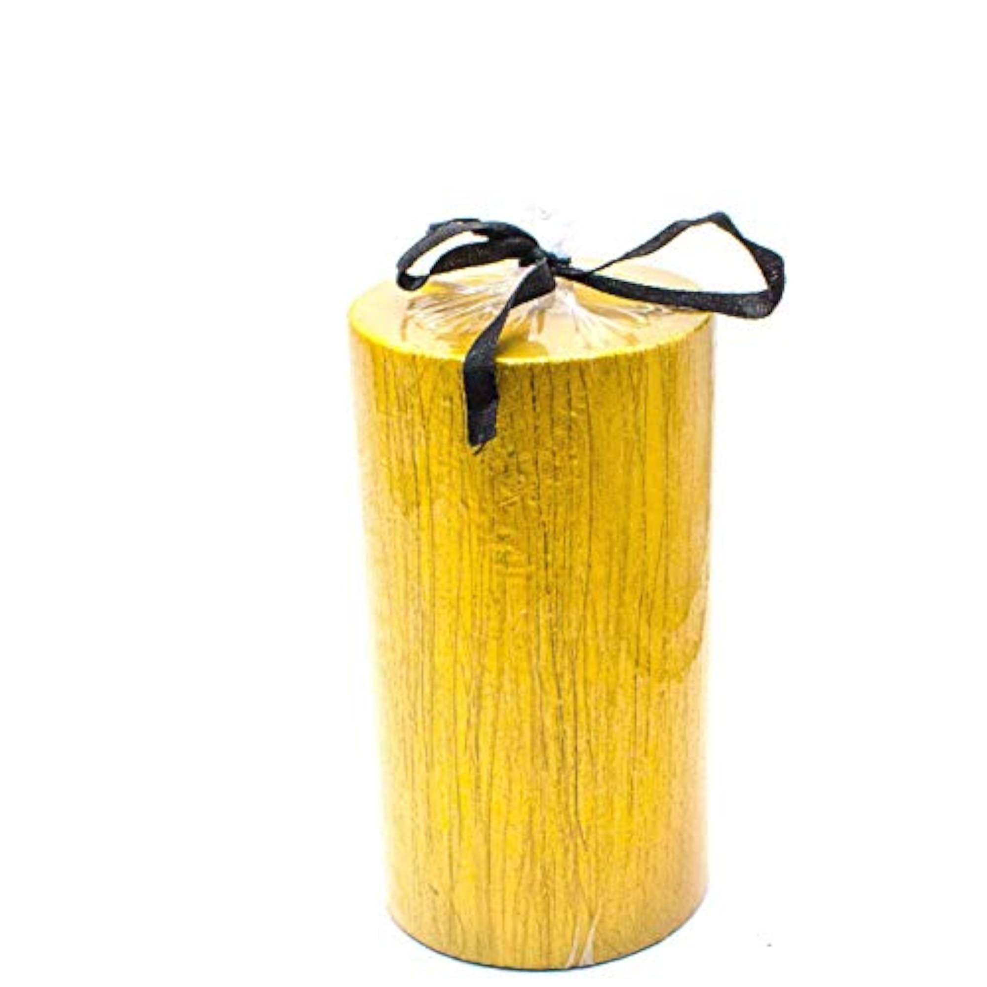 Rustic Finish Gold Big Pillar Candle, 3x12 Inch