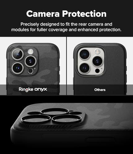 Image of Ringke Onyx Magnetic Compatible with iPhone 16 Pro Case Cover [Strong Magnet] Military-Grade Protection TPU Shockproof Rugged Bumper Full Protection iPhone 16 Pro Back Cover - Camo Black