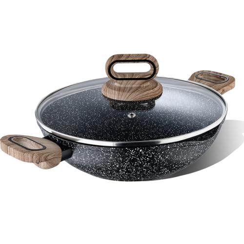 See full amazon price history chart for BERGNER Ultimate Forged NonStick 24 cm Kadai with Glass Lid, 2 L Capacity, Sauté/Curries/Deep Fry/Stir Fry/Searing/Reheat, Wood Finish Handle, Granite Finish, Induction & Gas Ready BERGNER Ultimate Forged NonStick 24 cm Kadai with Glass Lid, 2 L Capacity, Sauté/Curries/Deep Fry/Stir Fry/Searing/Reheat, Wood Finish Handle, Granite Finish, Induction & Gas Ready (B0CDV22PLR) Amazon Price History, Amazon Price Tracker