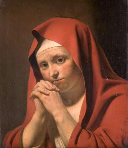 Impresiones artísticas Donna che prega de Caesar Van Everdingen lienzo de calidad galería
