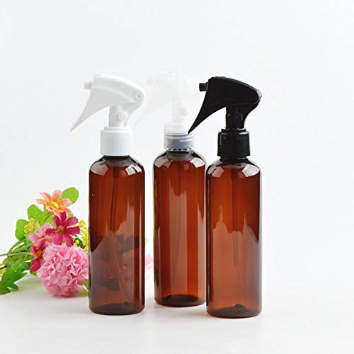 Preisvergleich Produktbild LTTXS 200ml runde Schulter braune Haustier Sprühflasche Handknopf Sprühpistole Flasche für Haarstyling Bewässerung Garten Blumen saubere Dusche Fütterung Haustier-Transparente Düse_3 Stück