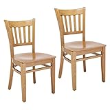 Beechwood Mountain Vertical Side Chair in Cherry with Wood Seat (Set of 2)