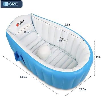 Alytimes Inflatable Baby Bathtub,No Pump Kid Infant Toddler Infant Newborn Inflatable Foldable Shower Pool