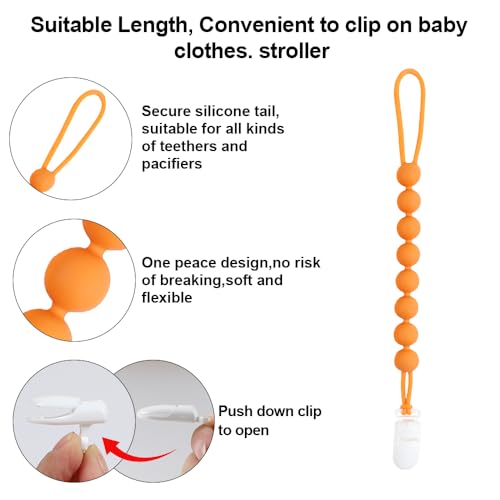 Image of Baby Food Grade Silicone Sport Ball Teether Toy with Pacifier Clip Holder,Teething Pain Relief Toys Gift Set for 3 Months+ Boys and Girls,Freezer Safe,BPA Free. (American Football)
