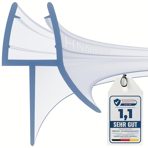 HNNHOME® - Tira de goma precurvada para sellar la mampara del baño, perfecta para puertas de cristal curvas o rectas de 4 a 6 mm de grosor y hasta 20 mm de separación, 870 mm