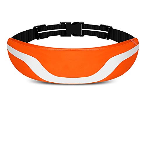 Ejecución de los Bolsillos de telefonía móvil cinturón Bolsa teléfono móvil Deportes Unisex de Agua reflexiva Anti-Sudor Delgada (Color : Naranja)
