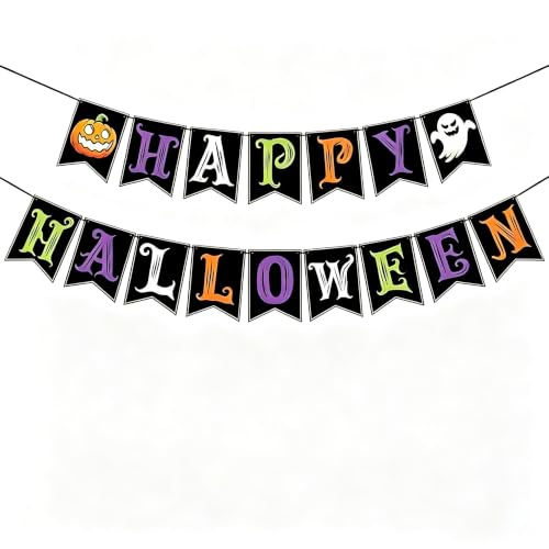 WisveraDes Halloween Decorations - Happy Halloween Banner - image 1