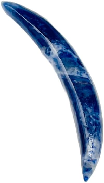 Natural Sodalite Gemstone Tribal Septum Curved Spike Tusk | Handcrafted Blue Stone Septum Piercing Jewelry | Organic Body Jewelry for Nose, Septum & Tribal Wear