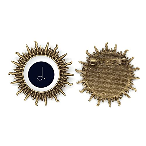 Broche de musique noire et blanche avec crochet en métal pour vêtements et vestes