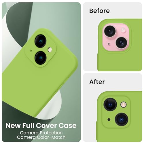 Image of FireNova Designed for iPhone 15 Plus Case, Silicone [Camera Protection] Case, Soft Anti-Scratch Microfiber Lining Inside, 6.7 inch, Sprout Green