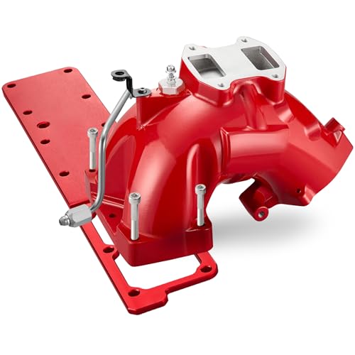 SPBREW Intake Manifold Kit for 6.7L Cummins 2013-2018 Dodge Ram 2500/3500 Engine Aluminum Air Intake Horn Kit with Grid Heater & Heating System Red
