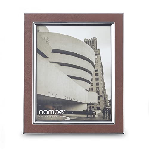 Nambe Novara Picture Frame, 8" X 10” | Photo Frame With Tempered Glass | Vintage And Contemporary Design | Tabletop Display Family, Friends, Wedding Gift, Home Office Décor | Silver Plate And Genuine Leather #TOP11