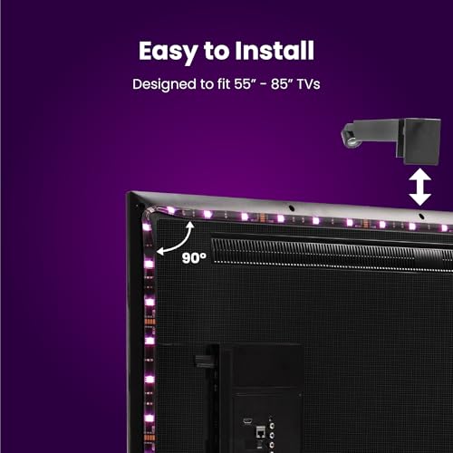 Image of Feit Electric Smart TV Backlight with Color Sensor and 11.5ft LED Tape Light Supports 55 inch-85 inch TVs, RGB Backlight, No Hub Required - TAPETV85 /RGB /AG