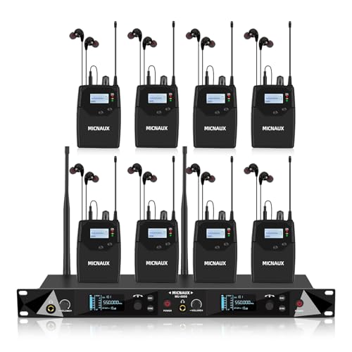 MICNAUX Wireless in Ear Monitor System, 2 Channel UHF Pro Mono IEM System for Singer Musicians, 2x...