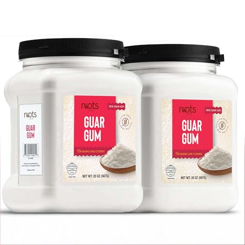 Roots Circle Premium Guar Gum Powder - Plant-Based Thickener & Binder for Baking, Sauces & Cold Desserts - Gluten-Free, Vegan, Keto Friendly - Kosher, All-Natural, Non-GMO (20 ounces - 2 Pack)
