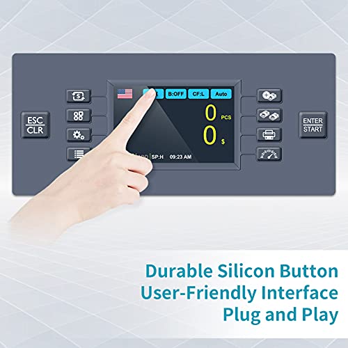 RIBAO BC-40 Mixed Denomination Money Counter Machine, Value Counting, Bill Counter Multi Currency, CIS/UV/MG/IR Counterfeit Detection for Business