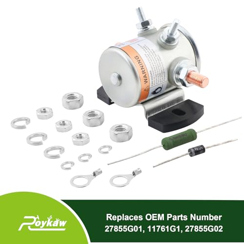 Roykaw-36-Volt-70-Series-Continuous-Duty-Solenoid-Relay-with-Resistor-Diode-Kit-for-EZGO-Electric-Golf-Cart-Upgrade-Mount-Bracket-Anti-Vibration-OEM-27855G01-11761G1-27855G02-31680G1-3016
