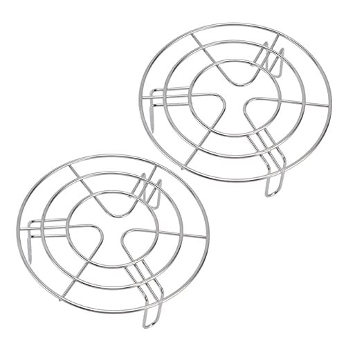 2 Pezzi Griglia a Vapore in Acciaio Inossidabile, Fornello Resistente al Calore Griglia Per Cottura a Vapore Rotonda Supporto Per Sottopentola Per Cottura a Vapore Per Uova Cestello(19.5cm)