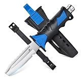 DRAGON RIOT Scuba Diving Knife with Leg Straps & Sheath - Stainless Steel Blade Dive Knife Lightweight, Sharp Divers Knife for Diving