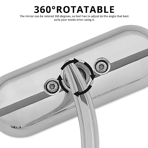 Image of DREAMIZER Motorcycle Mirrors for Handlebars - Universal 8MM 10MM Side Mirror for Street Bike Bobber Cafe Racer Touring Cruiser (Oval-Chrome)