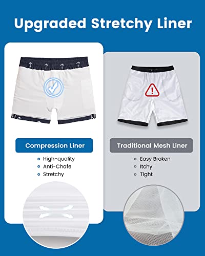 Image of maamgic 5inch Mens Swim Trunks with Compression Liner 2-in-1 Swimming Shorts Stretch Quick Dry with Zipper Pockets