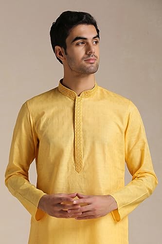 Kurta Pyjama homme coton Manyavar ensemble traditionnel coupe normale - 3