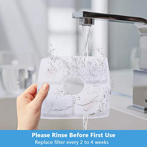 Image of Pet Fountain Filters, Automatic Pet Fountain Dog Cat Water Fountain Dispenser for 84oz /2.5L Flower Fountains (Square Filters 8 Packs)
