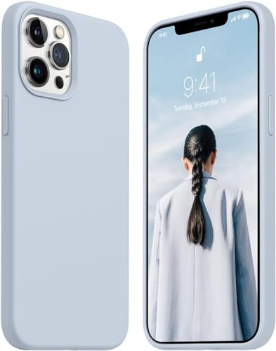 Image of Back Cover for iPhone 13 Pro Case,[Military Shockproof Protection] Liquid Silicone Case with [Soft Anti-Scratch Microfiber Lining for iPhone 13 Pro (Light Blue)