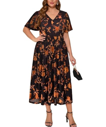 Image of TIYOMI Plus Size Velvet Dress for Women Formal Cocktail Satin Dresses for Wedding Guest XL-5XL (14W-28W)