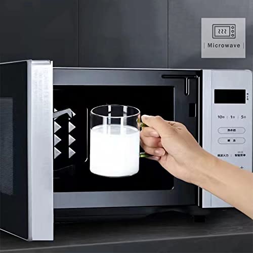 Biliarsey 16 Oz Glass Mugs Set Of 6, Clear Colored Handled Coffee Glass Mugs, Large Capacity Transparent Glass Cups, For Coffee, Milk, Tea, Juice, Beer Or Hot Beverages (Multicolor Handle) #TOP2