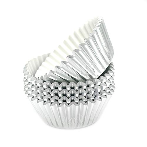 Image of Standard Silver Foil Cupcake Liners Muffin Baking Cups for Party and More, 100-Count