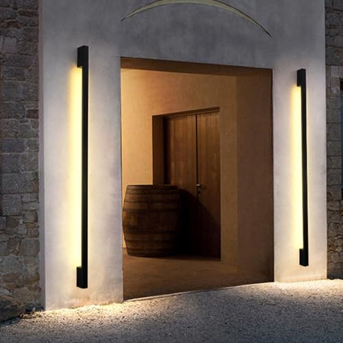 Applique murale LED 180CM étanche IP65 98W noir longue pour jardin