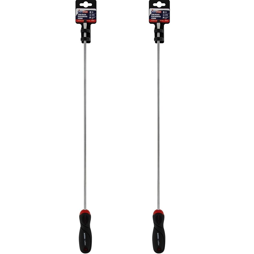 Set of 2 Long Reach 450mm Torx Screwdriver Set - Magnetic Tips, Strong Handle Grip | Hand Tool Ideal for Builders & DIY Jobs | Repair's Essential, Workshop