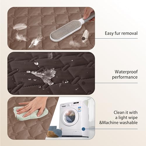 Image of gogobunny 100% Double Sided Waterproof Dog Blanket Soft Pet Bed Cover Reversible Protect Furniture Couch Sofa Car for Puppy Cat Kids (Dark Coffee /Light Coffee, 30x70 Inch (Pack of 1))