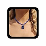 Inilbran Boho Azul Collar De Oso De Gominola Vintage Collar Colgante Oso De Dibujos Animados Azul Lindo Osito Collares Gargantilla Collares De Cadena De Clip Grueso Joyería Para Las Mujeres