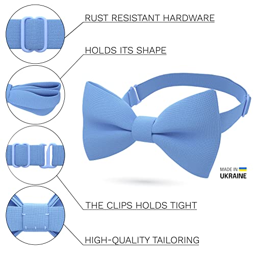 Light Blue Bow Tie For Boys Cute Light Blue Bowtie For Youth Expands Our Color Line - Sky Deep Navy Blue Bowties Men's And Electric Royal Blue Costume Bowties - Shop Bow Tie House (Medium, Light Blue) #TOP1