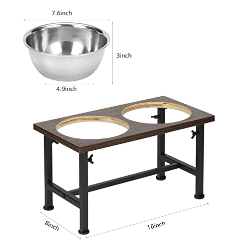 amorus Elevated Dog Bowls, Pet Dog Feeder Adjustable Iron Stand Raised Different Heights 9in to 13in with 2 Removable… - Image 5
