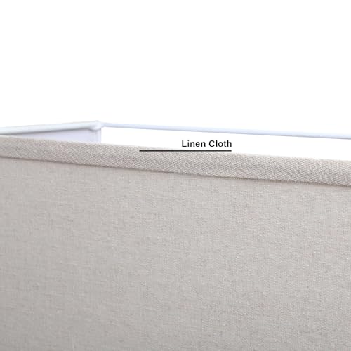 Image of Yosoan 2-Light Linen Lamp Square Fabric Shades, Double Fabric Lampshade Indoor Wall Mount 2 Bulbs for Wall Sconce Lamp Replacement for Stairwell Bedside Hallway Home Decor(White)