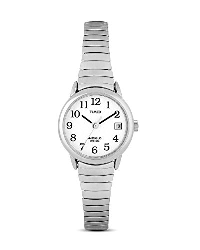 Timex Women's T2H371 Quartz Easy Reader Watch with White Dial Analogue Display and Silver Stainless Steel Bracelet Women's